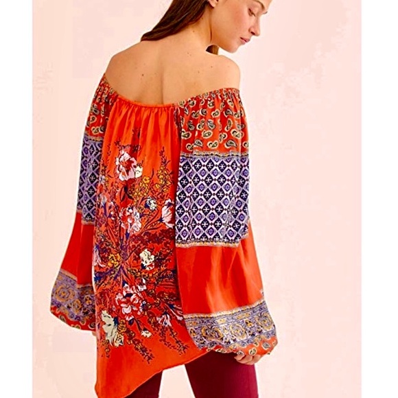 πΊπHPππΊ NWT Free People Positano Floral Print Blouse - Picture 7 of 16